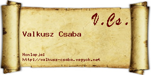 Valkusz Csaba névjegykártya